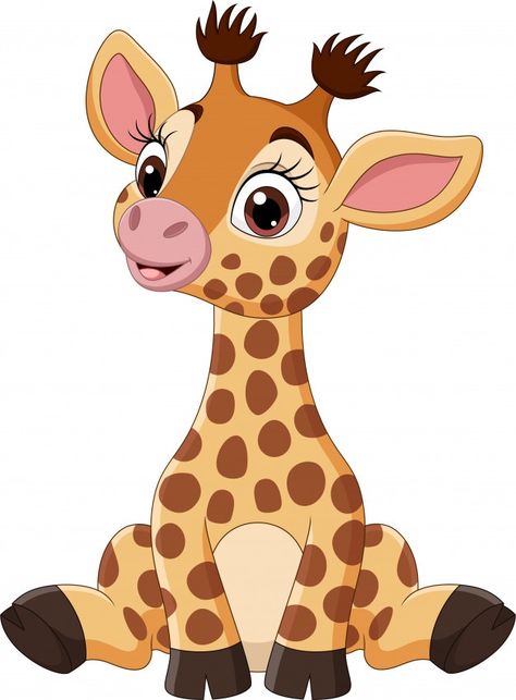 Cute baby giraffe cartoon sitting | Premium Vector #Freepik #vector #baby #cartoon #animal #cute Cartoon Sitting, Giraffe Clipart, Giraffe Cartoon, Animal Pictures For Kids, Giraffe Drawing, Pola Kotak, Baby Animal Drawings, Cartoon Giraffe, Cute Giraffe