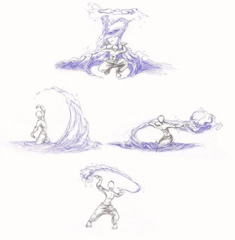 MORE waterbending by moptop4000 Super Powers Art, Different Poses, Art Poses, Drawing Base, Drawing Poses, Drawing Tips, The Last Airbender, Drawing Techniques, Art Reference Poses