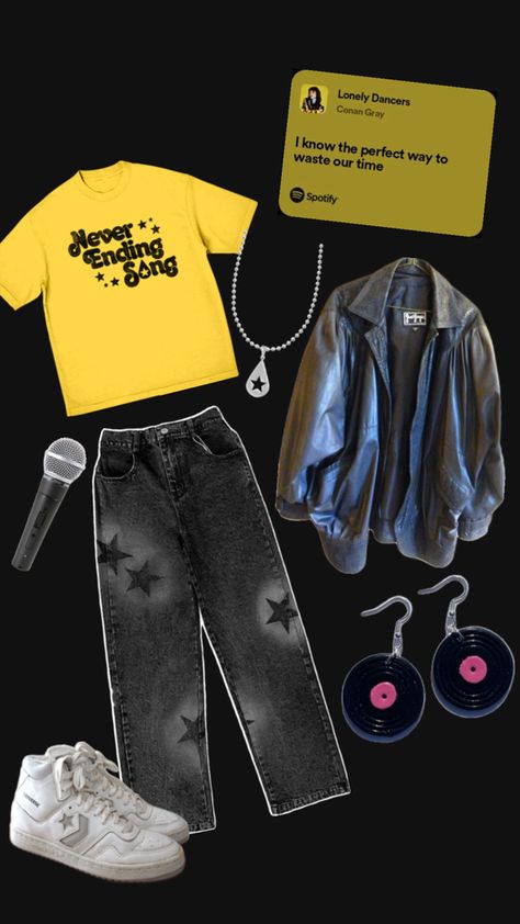 Conan Gray Found Heaven inspired outfit Rave Concert, Concert Attire, Conan Gray Aesthetic, Concert Fashion, Artist Outfit, Gray Aesthetic, Concert Fits, Grey Outfit, Conan Gray