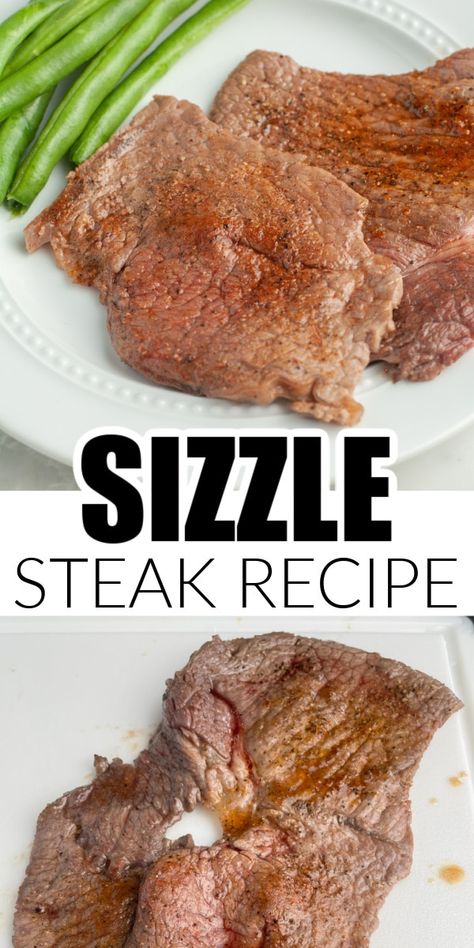 Learn how to cook sizzle steak in minutes. Flavorful, fast, and easy, this sizzle steak recipe is a keeper. How To Cook Minute Steak, Sizzling Steak Recipes, How To Cook A Good Steak On The Stove, Sizzle Steak Recipes Dinners, Beef Sizzle Steak Recipes, Recipes For Thinly Sliced Steak, How To Make A Good Steak, Pork Sizzle Steak Recipes, Sizzle Steak