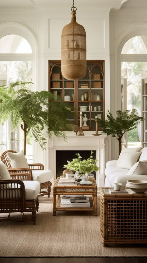 Modern Traditional Living Room Ideas, Modern Southern Interior Design, British Colonial Interior Design, British Colonial Interiors, Traditional Living Room Ideas, Southern Interior Design, Modern Traditional Living Room, West Indies Decor, Colonial Style Interior