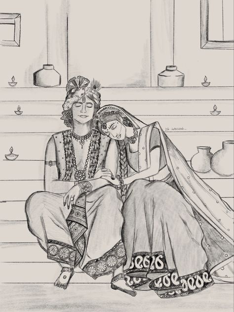 Radha Krishna Sketching, Radha Krishna Love Sketch, Radha Krishna Grid Sketch, Krishna And Radha Sketch, Shri Krishna Drawing Sketch, Radha Krishna Mandala Art Easy, Radha Sketch Pencil, Radha Krishna Drawing Sketch Easy, Radha And Krishna Drawing