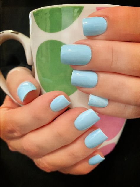 Sky Blue Nail Polish, Powder Blue Nails, Light Blue Nail Polish, Bright Summer Acrylic Nails, Sky Blue Nails, Blue Gel Nails, Light Blue Nails, Baby Blue Nails, Sky Nails