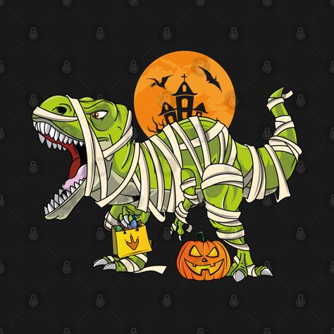 Holiday Paintings, Galletas Halloween, Dinosaur Halloween, T Rex Humor, Halloween Shirts For Boys, Day Of The Shirt, Dinosaur Wallpaper, Halloween Templates, Horror Posters