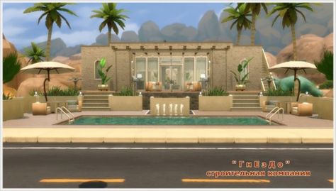 Sims 3 by Mulena: Ibiza Bungalow • Sims 4 Downloads Sims 4 Dessert House, Sims 4 Dessert, Bungalow Sims 4, Dessert House, Sims Houses, Sims 4 Downloads, Sims 4 Update, Sims 4 Houses, Sims House