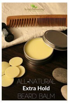 DIY, All-Natural, Extra Hold Beard Balm - Scratch Mommy Beard Balm Recipe, Diy Beard Balm, Diy Beard Oil, Beard Oil Recipe, Diy Beard, Beard Balm, Beard Grooming, Diy Body, Diy Health