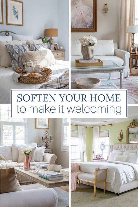 Decorating is all about creating a welcoming home. Here are 7 ways to soften your home and make it more inviting. Modern Parisian Bedroom, Modern Parisian Decor, French Country Home Interiors, Modern French Farmhouse Decor, Modern French Home, Home Decor Budget, French Country Interior, Country Interior Design, Parisian Decor