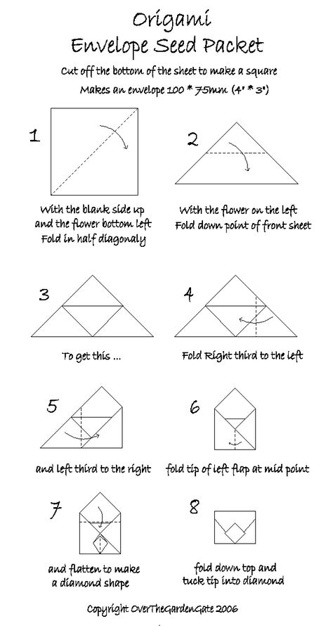 Diy Seed Packets Origami, Diy Seed Packets Template, Origami Seed Envelope, Diy Seed Envelopes, Origami Seed Packet, Origami Envelope Easy, Diy Seed Packets, Seed Packet Template, Seed Craft