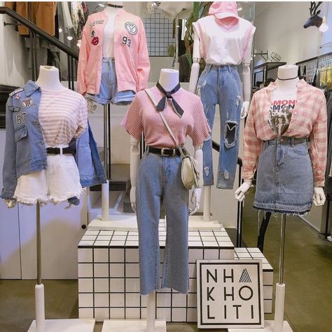 Mode Kawaii, Denim Outfits, Look Retro, غرفة ملابس, Korean Fashion Trends, Trendy Clothing, Ulzzang Fashion, Mode Inspo, Korea Fashion