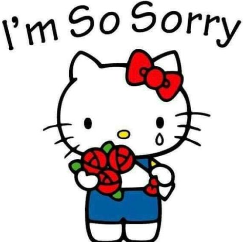 Im Sorry Hello Kitty, Hello Kitty Sorry, Im Sorry Pic Cute, I Love You Hello Kitty, Sorry Hello Kitty, Sorry Picture, Sorry Sticker, Miss My Ex, Hello Kitty Vans