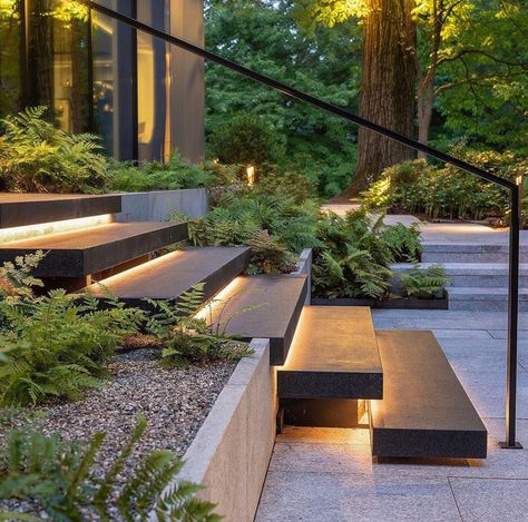 Planning Garden, New York Landscape, Landscape Stairs, Front Stairs, Gardening Design, Gardening Landscaping, Exterior Stairs, Landscaping Garden, Garden Idea