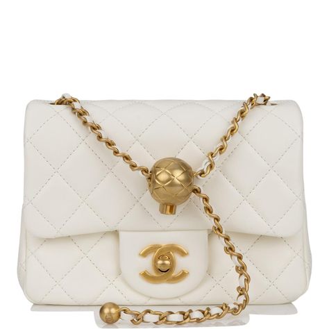 Chanel Pearl Crush, Chanel Box, Chanel Pearls, Chanel Mini, Madison Avenue, Trending Handbag, Gold Leather, Classic Flap, Chanel Handbags