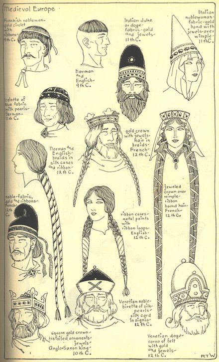 History of Hats | Gallery - Chapter 7 - Village Hat Shop Medieval Hats, Historical Hairstyles, Historical Hats, Medieval Hairstyles, History Fashion, Medieval Costume, Century Clothing, Medieval Clothing, Medieval Dress