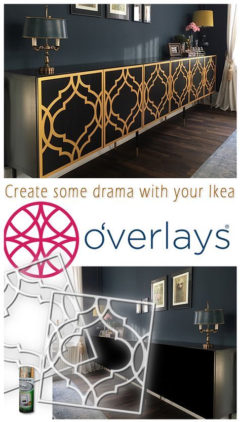 Create some drama with your Ikea using o'verlays. Shop Today! Overlays For Furniture, Ikea Overlays, Furniture Overlays, Ikea Besta, Furniture Hacks, Ikea Diy, Ikea Furniture, Ikea Hacks, Boho Home