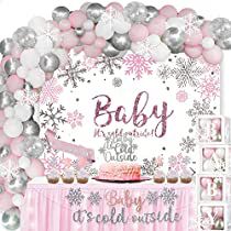 Check this out on Amazon Backdrop Balloon Garland, Winter Baby Shower Decorations, Backdrop Balloon, Pink Baby Shower Decorations, Snowflake Baby Shower, Outside Baby Showers, Baby Shower Pink, Winter Wonderland Baby Shower, Transparent Balloons