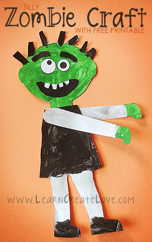 Zombie Craft, Halloween Kids Crafts, Zombie Crafts, Kids Crafts Toddlers, Zombie Kid, Crafts Printable, Halloween Arts And Crafts, Zombie Party, Halloween Preschool