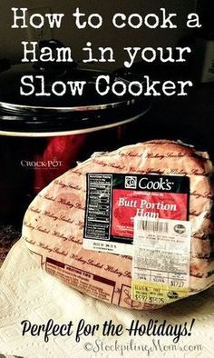 Cook A Ham, Cooking Ham In Crockpot, Plateau Charcuterie, Crockpot Ham, Crock Pot Food, Slow Cooker Ham, How To Cook Ham, Baked Ham, Crockpot Dishes