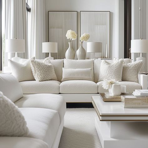 Beige And Cream Living Room, White And Beige Living Room, White Carpet Living Room, Modern Fireplace Ideas Living Rooms, Beige Living Room Decor, Cream Living Room, White Sofa Living Room, Home Decor Bright, Living Room Interior Design Ideas