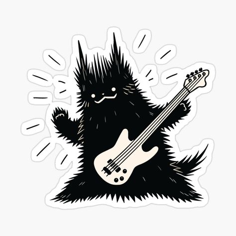 Metalhead Stickers, Metal Illustration, Mini Tats, Metal Stickers, Music Instruments Guitar, Bookish Stickers, Sticker Printable, Metal Cat, Apple Watch Faces