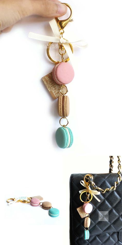 Gold Macaroons, Macaron Keychain, Pastel Macaroons, Gold Macarons, Candy Accessories, Pastel Macarons, Gold Keychain, Miniature Stuff, French Gifts