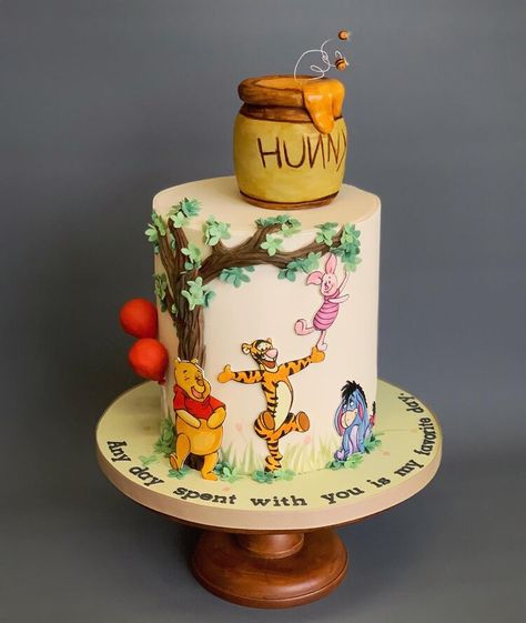 Novelty & Sculpted Cakes — Honey Crumb Cake Studio | Seattle Bakery | Custom Cakes | Wedding Cakes Winnie The Pooh Single Tier Cake, Winnie The Pooh Honey Pot Cake, Winnie The Pooh And Friends Cake, Winnie The Pooh Cake Ideas, Winnie The Pooh Smash Cake, Winnie The Pooh Themed Party, Tigger Cake, Pooh Bear Cake, Winnie The Pooh Birthday Cake