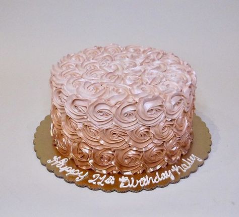 Rose Gold Ombre Rosettes 301387 | Creative Cakes - Tinley Park / Naperville | Flickr Pink And Gold Bday Cake, Blush Pink And Gold Birthday Cake, Pink And Gold Cakes Birthday, Rose Theme Birthday Cake, 40th Birthday Cake For Women Rose Gold, Rose Gold Ombre Cake, Rose Gold 1st Birthday Cake, Pink And Gold Birthday Cake Sweet 16, Cake Ideas For 25th Birthday Girl