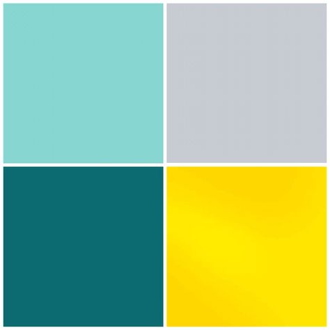 Colour Scheme - Seafoam, Grey, Teal and Yellow Teal Green Yellow Color Scheme, Teal And Yellow Colour Palette, Teal And Yellow Decor, Yellow Complementary Color Palettes, Teal And Yellow Nursery, Teal And Yellow Color Palette, Yellow And Turquoise Bedroom, Teal And Yellow Bathroom, Teal Yellow Bedroom