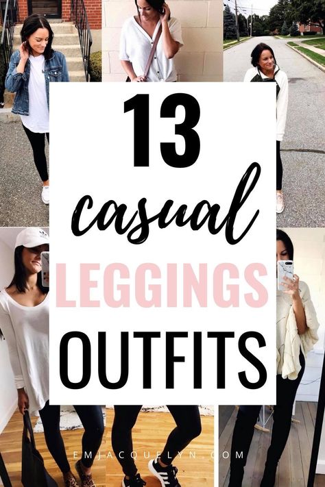 leggings outfit ideas for fall | 13 ways to wear leggings Casual Summer Outfits With Trainers, Plus Size Outfit With Leggings, Leggings Walking Outfit, Let Her Leggings Outfit, Cute Casual Leggings Outfit Fall, Hoody Leggings Outfit, Casual Outfits For Women Leggings, Leggings With Ankle Socks, Black Leggings Outfit Fall Plus Size