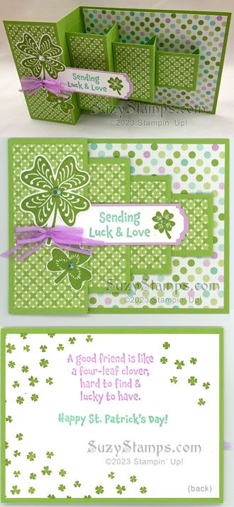 St Patricks Cards To Make, Su St Patricks Day Cards, St Patrick Cards Handmade, St Patricks Day Cards To Make, Stampin Up St Patricks Day Cards 2023, St. Patrick’s Day Handmade Cards, St Patrick Day Cards Handmade, Lucky Clover Stampin Up Cards, Stampin Up St Patricks Day Cards