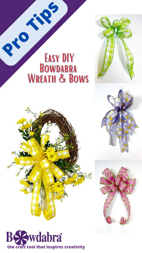 How to create DIY Easter Wreath and Bows with Bowdabra Easter Bows For Wreaths, Diy Easter Wreath, Velika Noč, Funky Bow, Easter Wreath Diy, Bow Wreath, Easter Bows, Diy Bows, Ideas For Easter