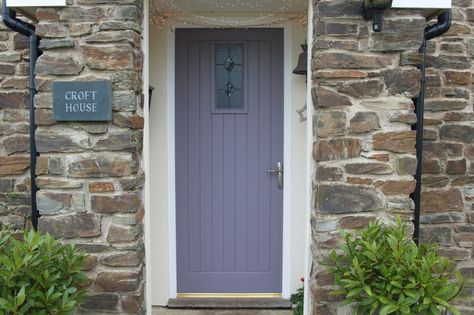 Purple front door paint Gray Front Door Colors, Purple Front Door, Grey Front Door, Purple Front Doors, Front Doors Uk, Best Front Door Colors, Exterior Gray Paint, Exterior Door Colors, Best Front Doors