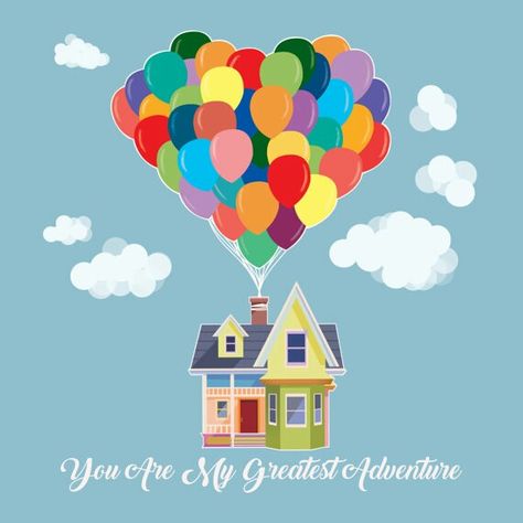 Up Movie House, Disney Canvas Paintings, Up Illustration, Up Pixar, Up The Movie, Up Movie, Disney Cookies, Inspired Illustration, Disney Rooms