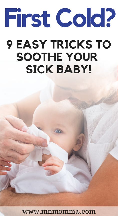 How to Survive Your Baby's First Cold - The Best Home Remedies and Products to give your baby fast relief! It can be SO sad to see toddler and infants sick, while certain medicine can help their symptoms (like a cough or runny nose!), lots of cuddles and sleep are often needed! These mom recommendations can help your sick baby feel better fast! #sick #baby #cold #fever #parentingtips #newmomtips Baby Runny Nose, Sick Baby Remedies, Baby Cold Remedies, Baby Cough, Baby Remedies, Sick Baby, Home Remedy For Cough, Cold Home Remedies, Runny Nose