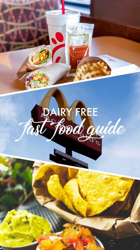 Dairy Free Fast Food Guide - Make It Dairy Free Dairy Free Fast Food, Dairy Free Breastfeeding, Dairy Free Treats, Vegan Fast Food, Lactose Free Diet, Eating Fast, Dairy Free Diet, Gluten Free Dairy Free Recipes, Dairy Free Options