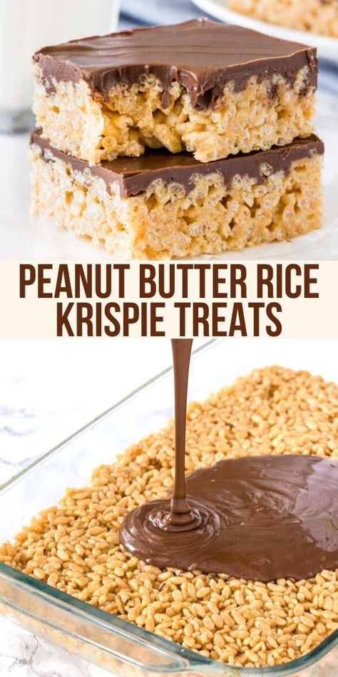 Peanut Butter Rice Krispie Treats, Krispie Treats Recipe, Cereal Treats, Krispy Treats, Butter Rice, Crispy Treats, Peanut Butter Recipes, Rice Krispie Treats, Chocolate Chip Muffins