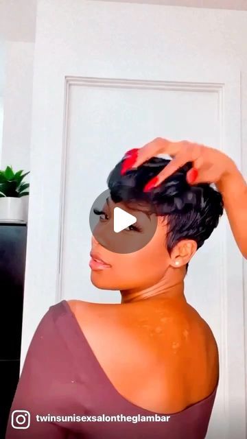 Burgundy Pixie Haircut Black Women, Short Burgundy Hair Pixie, Auburn Pixie Haircut Black Women, Burgundy Pixie Cut Black Women, Red And Black Pixie Cut, 2024 Hair Trends For Women Short, Red Pixie Quick Weave, Short Hair Pixie Cuts Black Women, Very Short Pixie Haircut Black Women