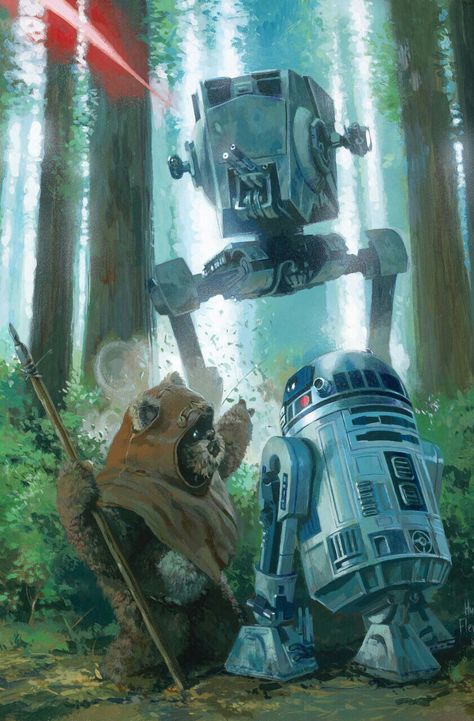 EWOK AND R2D2 Fraggle Rock, Star Wars 2, Star Wars Tattoo, Star Wars Costumes, Star Wars Wallpaper, Star Wars Artwork, Star Wars Images, Star Wars Pictures, Star Wars Poster