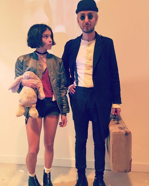 Z Leon And Matilda, Celebrity Couple Costumes, Halloween Parejas, Best Celebrity Halloween Costumes, Movie Halloween Costumes, 90s Costume, Hallowen Costume, Celebrity Halloween Costumes, Zoe Kravitz