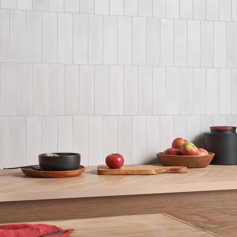 Ivy Hill Tile Vibe 2" x 8" Matte Cement Subway Wall Tile - Wayfair Canada Matte Backsplash Kitchen, White Backsplash Tile, Color Tile Backsplash, Tiles Inspiration, Kitchen Tile Backsplash, Grey Subway Tiles, White Tile Backsplash, Renovation Inspiration, Stone Mosaic Tile