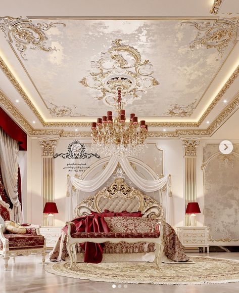 Royal Wardrobe Design, Princess Apartment, Royal Luxury Bedroom Design, Royal Bedroom Design, Castle House Design, Royal Room, Royal Bedroom, Fancy Bedroom, Elegant Room