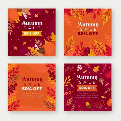 Flat autumn instagram posts collection | Free Vector #Freepik #freevector #social-media #instagram #autumn #fall Autumn Social Media Posts, Texture Music, International Youth Day, Autumn Instagram, Instagram Autumn, Nature Instagram, Summer Instagram, Instagram Business, Travel Instagram