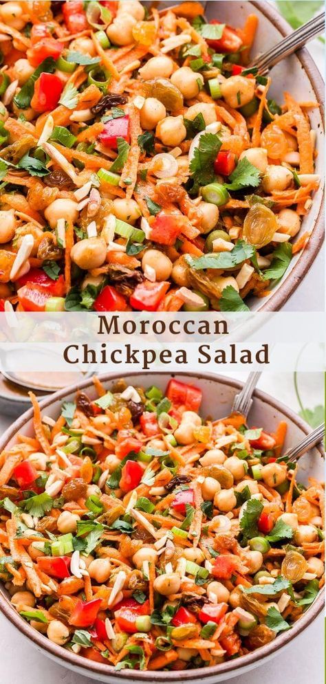 Salmon Chickpea Salad, Chicken And Chickpea Salad, Smoothies Healthy Recipes, Moroccan Chickpea Salad, Healthy Steak Recipes, Recipe Runner, Moroccan Chickpea, Healthy Steak, Pinterest Collage