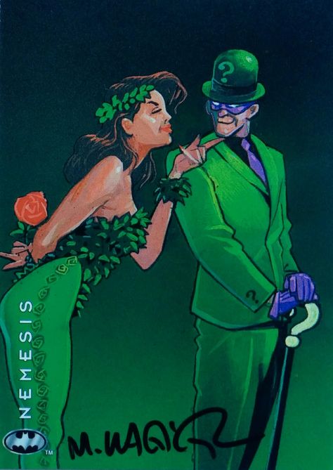 Batman Nemesis: Poison Ivy & The Riddler (signed, art by Matt Wagner) Riddler Halloween, Batman Ships, Poison Ivy Costume Diy, Riddler Costume, Halloween Fx, Poison Ivy Costume, Batman Rogues, Pamela Isley, Dc Couples