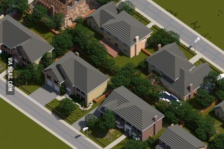 (Minecraft) Neighborhood Minecraft Neighborhood, Minecraft Modern City, Minecraft City Buildings, City Ideas, Minecraft Mansion, Minecraft House Plans, Bangunan Minecraft, Minecraft Modern, Minecraft House Tutorials