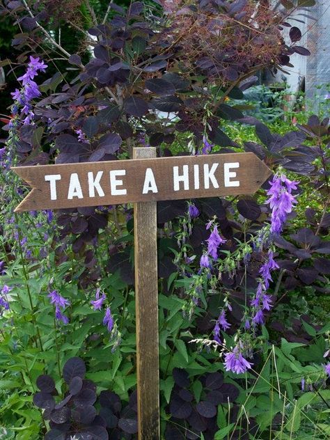 Backyard Campout, Trail Signs, Camping Signs, The Mountains Are Calling, Take A Hike, Walk In The Woods, Enjoy Nature, Garden Signs, Nature Trail