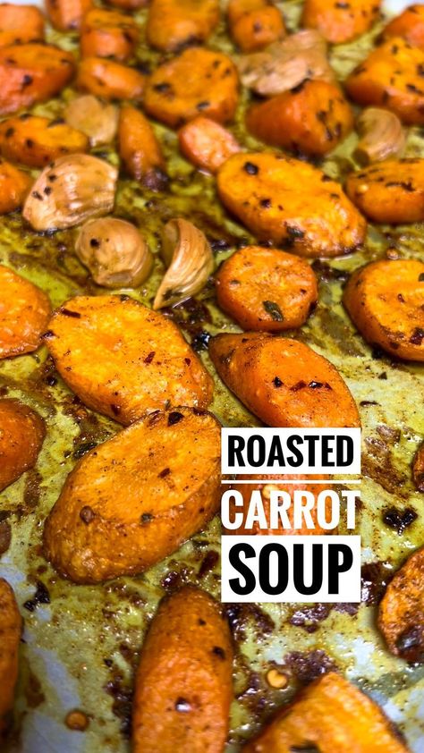 Creamy Roasted Carrot Soup Recipe https://fooooods.com/creamy-roasted-carrot-soup-whenmeateatsveg Turnip Soup, Roasted Carrot Soup, Carrot Soup Recipes, Fresh Carrots, Roasted Carrot, Pureed Soup, Carrot Soup, Cream Soup, The Soup