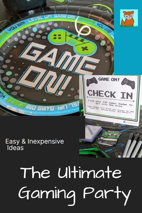 Calling all gamers! 🎮👾 Level up your next party with easy and inexpensive DIY gaming theme ideas 💡. Check out games 🎲, decorations 🎈, snacks 🍭, and fun activities! From treat-filled prize booths 🍿 to awesome group games 🕹, we've got you covered. Let the gaming party begin! 🎉🥳 Click here to check it out! Video Game Party Activities, Video Game Party Games, Game On Birthday Party Ideas, Gaming Birthday Party Ideas Boys, Gamer Party Ideas Boys, Video Game Birthday Party Ideas, Video Game Party Ideas, Gamers Party Ideas, Game Vbs