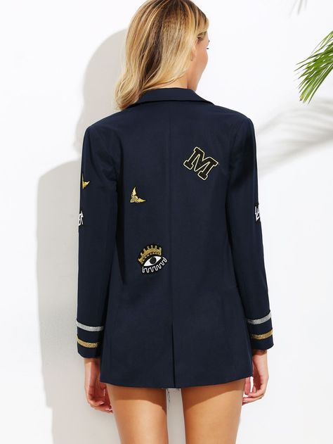 Women Blazers, Resort Wear For Women, Double Breasted Jacket, Embroidered Patch, Fashion Details, Blazers For Women, Dress Codes, Embroidered Patches, Adidas Jacket