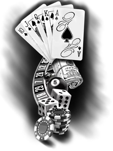 Gambling Tattoo Sleeve, Gambling Tattoo Design, Playing Cards Tattoo Design, Poker Chips Tattoo, Tattoo Casino, Gamble Tattoo, Chip Tattoo, Cloud Tattoo Sleeve, Baby Memorial Tattoos