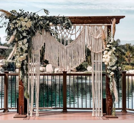 Backdrop Wedding Simple, Autumn Macrame, Wedding Picture Backdrop, Outdoor Macrame, Leopard Lily, Lily Decor, Arch Macrame, Wedding Arch Decor, Macrame Wedding Arch